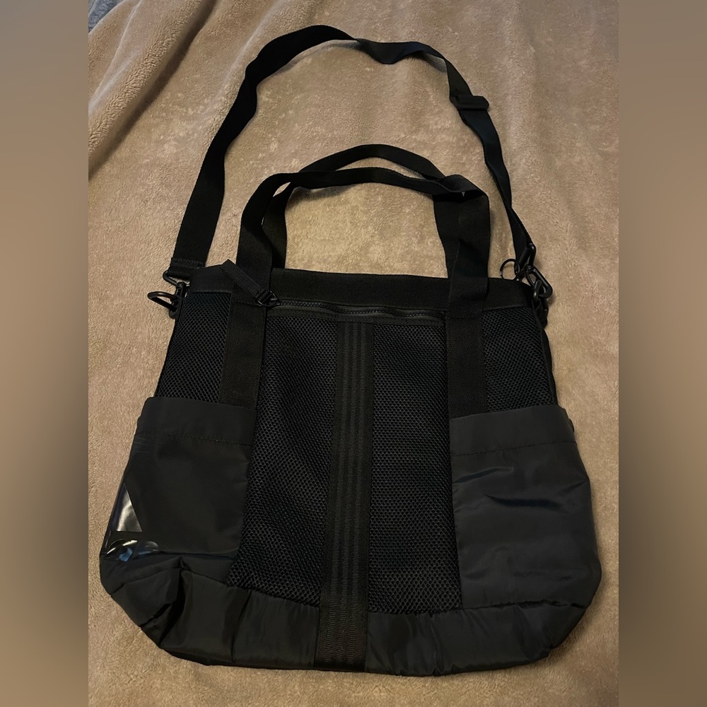 adidas Black Mesh Panel Tote with Adjustable Shoulder Strap